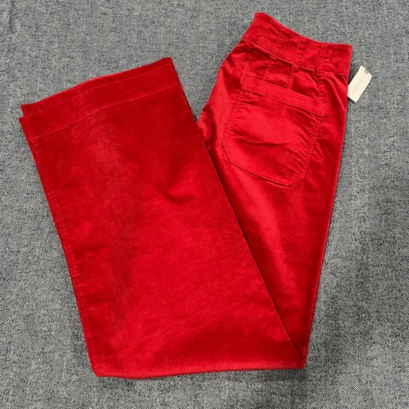 anthropologie maeve the colette cropped wide leg courdory pants | size 32 - Picture 2 of 5